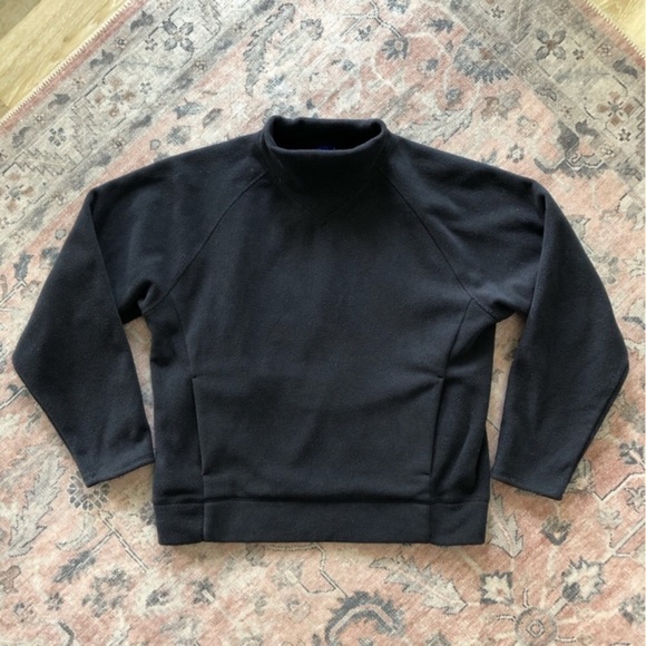 Kit and Ace Sweaters - Kit & ACE Hygge Fleece Mock Neck Black Pullover Sweater